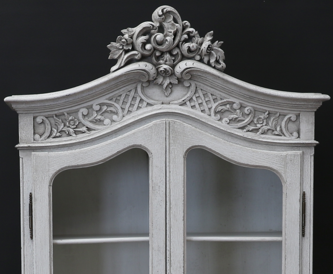 French Painted Armoire or Vitrine